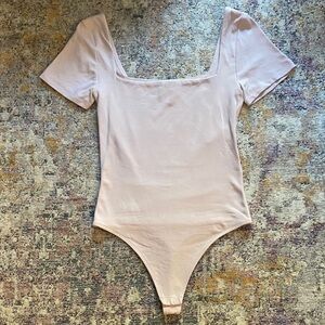 Aritzia Contour Square Neck Bodysuit in Pale Blush